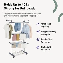Clothes Airer Clothes Drying Rack 4-Tier Foldable Heavy Duty Laundry Washing Dry Hanging Hanger - View 8