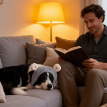 Sombrero adorable para perro, se mantiene firmemente en su lugar - Cuenta con un diseño de correa elástica ajustable que se adapta al 90% de los perros pequeños, incluso durante sacudidas intensas. - Rojo - Ver 5