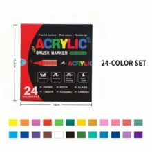 36 - Color/24 - Color/12 - Color Juegos de Marcadores de Punta Suave de Acrílico: Bolígrafos de Color y Resaltadores. Con una paleta de colores ricos y sin problemas de sangrado de tinta, estos marcadores son perfectos para grafiti, pintura y marcado diario. Como artículos de papelería esenciales, son adecuados para estudiantes hombres y mujeres, maestros de escuela y trabajadores de oficina. Un imprescindible para la temporada de regreso a clases. - Multicolor - Ver 10