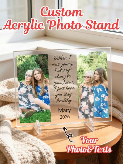 1/3/5pcs Customized Double-Sided Acrylic Photo Frames, Personalized Acrylic Photo & Text, Couple Photo Frame, Personalized Photo Collage Gift For Family/Friends/Girlfriend/Boyfriend/Mom/Dad, Home Decor, Anniversary, Multi-Functional, High Decorative, Reusable, Elegant & Cute, High Quality, Modern Customization, Personalized, Unique, Ideal Gift, Valentine's Day, Valentine's Day Decor, Birthday, Graduation, Home, Office, Graphic Design Printing