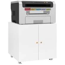 Metal Printer Stand With Storage, Mobile Printer Table For Small Spaces With Adjustable Shelf, Filing Cabinet On Wheels For Home Office (White) - 白色 - 查看 2