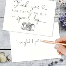 1 PC Thank You Card - "Thank You For Capturing Our Special Day" Elegant Cursive With Camera Illustration - Wedding, Engagement, Bride. Anniversary Thank You Card - High-Quality Photo Appreciation Card, Wedding Stationery, Elegant Font Design, Premium Paper, Engagement Stationery, Exquisite Stationery, Event Planner. - One Size Fits All - View 3