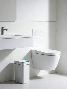 1 pieza Cubo de basura automático sin contacto de 12L, cubo de basura inteligente de plástico delgado y a prueba de agua, gris (baterías no incluidas), adecuado para regalos de graduación, regalos de despedida de soltero, regalos para damas de honor, regalos del Día del Padre, decoración y regalos de Halloween, regalos para invitados de boda - Multicolor - Ver 8