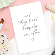 1 PC Simple And Elegant Wedding Card - "They Lived Happily Ever After" Message, Heart-Shaped Design, Suitable For Weddings, Anniversaries, And Special Occasions - A Heartwarming Valentine's Day Keepsake, Modern Font Style, Exquisite Packaging, High-Quality Printing. - One Size Fits All - View 3