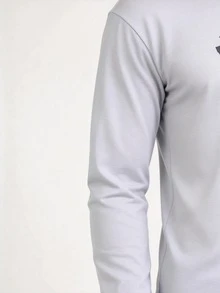 Snug League Spring And Autumn Men's Pajamas Round Neck Pullover Letter Print Long-Sleeved Top Pure Black And Gray Trousers Two Pieces Set Casual And Comfortable Lazy Feeling Can Be Worn Outside Home Clothes Suit, For Fall Winter - Multicolor - View 7