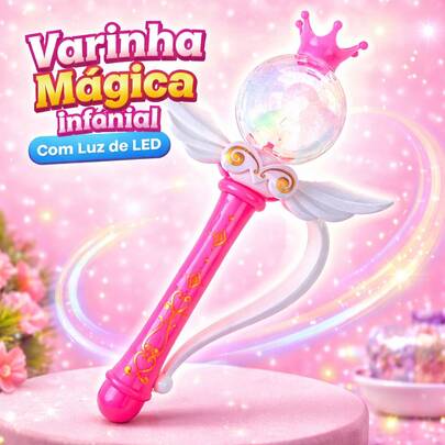 Brinquedo Varinha Magica Infantil Com Luz de Led Brincadeira faz de conta presente menina