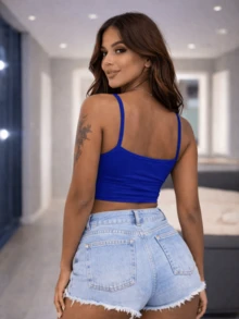 Brazilian Blue Cropped Top - Azul - Ver 4