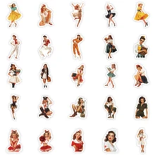 50 miếng dán hình cô gái Pin-Up cổ điển, decal thẩm mỹ retro dành cho người lớn, lý tưởng để cá nhân hóa máy tính xách tay, bình nước, ván trượt, sổ tay và đồ thủ công DIY, trang trí hoài cổ cho phòng ngủ, ký túc xá và không gian văn phòng, miếng dán tự dính độc đáo để tùy chỉnh túi xách, ốp điện thoại và album ảnh, bộ sưu tập thú vị dành cho những người đam mê nghệ thuật Pin-Up và những người yêu thích phong cách retro. - Nhiều màu - Xem 4