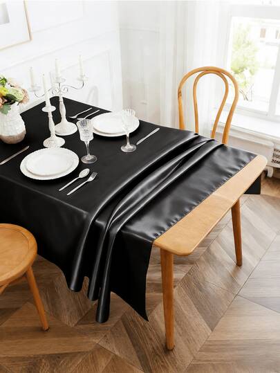 1/23pcs Minimalist Solid Color High-Quality Satin Tablecloth, Skin-Friendly Washable Reusable, Suitable For Hotel, Banquet, Restaurant, Living Room, Outdoor, Wedding, Party, Dining Room, Home Decor