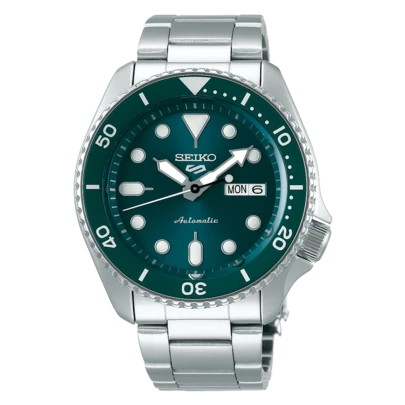 Seiko 5pcs 42.5mm Stainless Steel Green Dial Automatic Mechanical Wristwatches SRPD61K1