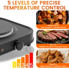 SUPERLEX 8-In-1Electric Stove, 2000W Induction Cooker Table, Portable Cooking Hot Plate, 5-Speed Temperature Control Portable Cooking Hot Plate, Heating Indicator Light, Overheating Protection. Suitable For All Cookers, Suitable For RV/Home/Camping/Apartment - UK Plug(220-240V) - View 7