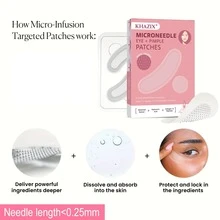 4 Pieces Facial And Nose Massage Tools, Deeply Hydrate And Firm The Skin, With A Soft Light Beige Color. Micro Needle Patches, Eye Patches, Needle Tip Length < 0.25 Millimeters, Providing A Comfortable And Relaxing Experience. - Multicolor - View 4