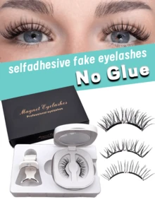 Magnetic Eyelash Kit - Reusable Magnetic Eyelashes With Clip, No Glue Needed, Easy To Apply &, Natural Look, Portable With Storage Box &, Makeup Mirror, Eyelash Extensions, Beauty Accessory, Beauty Enthusiasts , Strong Magnet, Reusable & Long-Lasting, Easy Application For Dates And Parties - View 1