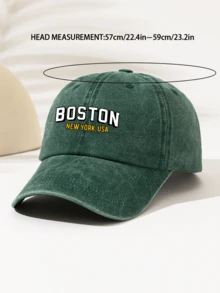 1pc Fashionable Casual Versatile Washed Baseball Cap With "BOSTON NEW YORK, USA" Print, Unisex Essential Stylish Item For All Seasons - Baseball Cap - View 4