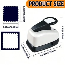 1.5 Inch (38mm) Stamp Shaped Hollow Punch Cutter Tool, Fashionable Stamp Shaped Hollow Square Pattern, Suitable For Paper Craft DIY, Card Making, Scrapbooking, Students - 1.5 Inch 38mm Scalloped Square Puncher - View 9