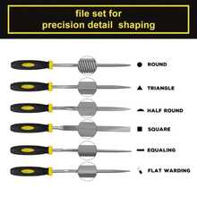 Set Of 6/12 150mm Needle Files (Round, Flat, Triangular, Half-Round) - Kit Of 12 Files - View 4