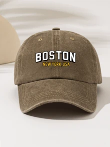 1pc Fashionable Casual Versatile Washed Baseball Cap With "BOSTON NEW YORK, USA" Print, Unisex Essential Stylish Item For All Seasons - Baseball Cap - View 9