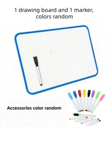 1pc Kids Wooden Desktop Painting Easel With Chalkboard And Whiteboard, Includes Chalk, Markers, Eraser, Magnetic Letters For Classroom Desk Easel - Multicolor - View 11