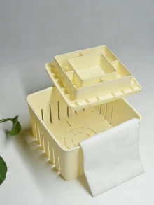 [Cheese & Tofu Press] All-In-One Cheese Press, Yogurt Strainer, Tofu Press, Creative Tofu Press, Tofu Dehydrator, Kitchen Tool - Beige - View 12