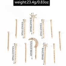 合金电镀星形发夹，月亮发饰，雪花叠层发夹套装，波西米亚风格 - 彩色 - 查看 9