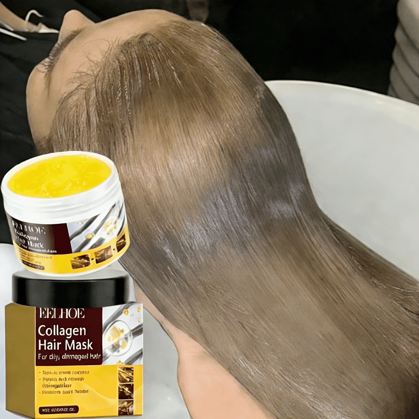 胶原蛋白和角蛋白发膜，修护干枯受损发质，恢复秀发活力，抚平毛躁，柔顺滋润秀发。 - 彩色 - 查看 1