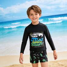 NB VEST Boys' Surf Set With Long-Sleeved T-Shirt And Boxer Briefs 2025 J3639 - Black - View 1