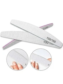 25支装指甲锉，80/100/150/180/240目月牙形指甲抛光块，美甲工具，美甲艺术工具，返校季，美甲，指甲工具 - 彩色 - 查看 2