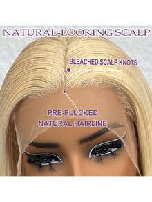 200% Density Pre Cut Glueless Wigs Blended Human Hair Ready To Wear And Go Preplucked Straight 5x5 Lace Closure Wig High Density 13x4 5x5 Human Hair For Women Blode Hair - S613 - View 5