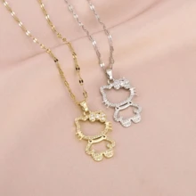 1件优雅迷人的Hello Kitty金色蝴蝶吊坠项链，浪漫珠宝，三丽鸥派对配饰，精致派对装扮，经典可爱时尚 - 彩色 - 查看 2