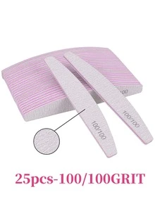 25支装指甲锉，80/100/150/180/240目月牙形指甲抛光块，美甲工具，美甲艺术工具，返校季，美甲，指甲工具 - 彩色 - 查看 23