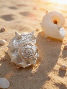 1pc Natural Seashell Pendant, Suitable For DIY Jewelry Making And Decoration, Can Be Used For Necklace, Earrings, Keychain - Conch - View 2