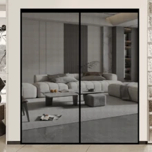 1件装超大号磁性黑色玻璃纤维网纱门帘，黑色透明磁性玻璃纤维网纱防蚊透气纱门帘，时尚家居磁性网纱门帘，适用于多种场景，车库门、纱门、窗纱 - 磁性黑玻纖紗門 - 查看 7