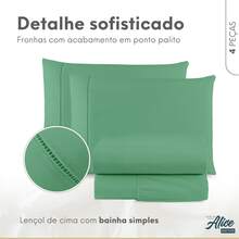 Queen Size 600 Thread Count 4-Piece Fitted Sheet Set For Box Spring Beds, Alice Brand, Luxurious Egyptian Cotton, Hemstitch. - 橄欖綠 - 查看 3