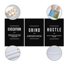 3幅现代黑白励志语录帆布墙画，激励海报，防水艺术品，适用于卧室、客厅、办公室、餐厅、健身房、家居和宿舍装饰 - 黑與白 - 查看 6