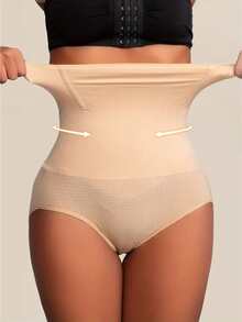 High Waist Tummy Control Shapewear - Seamless Slimming Body Shaper Panties - Màu be - Xem 5