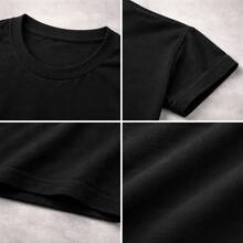 Men's Plus Size Plain T-Shirt 100% Cotton - Navy Blue - View 3