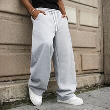 Oversized Sweatpants, Gothic Urban Street Alternative Style - Grey - View 1