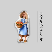 Personalized Face Cushion, Purple Dress, Customized Body Pillow, Unique And Interesting. Suitable For Father's Day, Mother's Day, Halloween, Christmas, Christmas Eve, Valentine's Day, Birthday, Personalized Day, Veteran's Day, Thanksgiving, Easter, April Fool's Day, Carnival, Ramadan, Eid Al-Fitr, Eid Al-Adha, National Day, Etc. - Blue Stripes - View 19