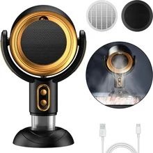 Campana Extractora Portátil De Sobremesa Con Extractor De Aire De 2 Velocidades Para Barbacoas En Interiores, Ollas Calientes Y Autocaravanas, Filtro Y Recipiente Para Aceite Extraíbles - Negro y dorado - Ver 3