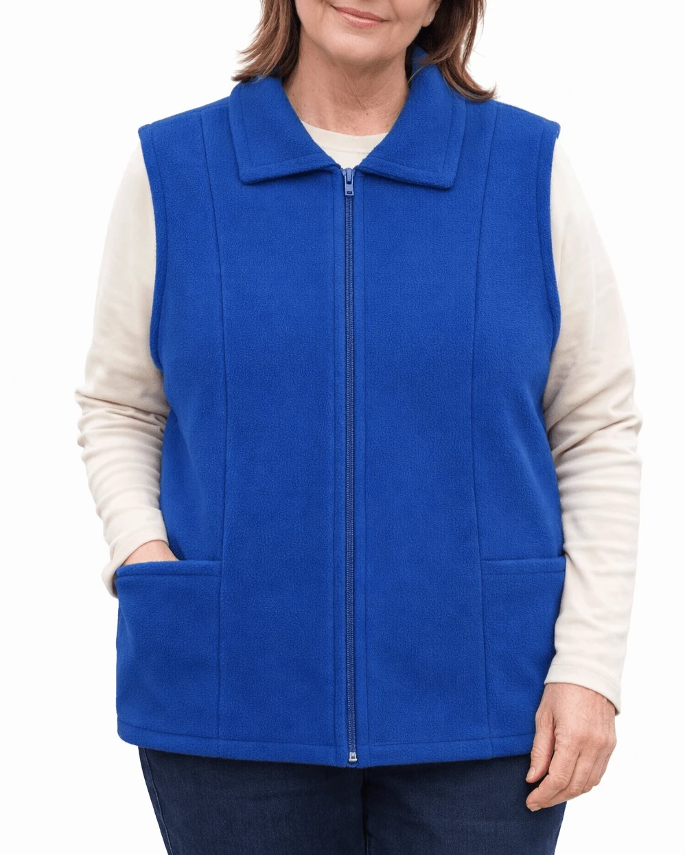 Chaleco De Dama, Chaleco Polar, Chaleco Calentito - Azul - Ver 1