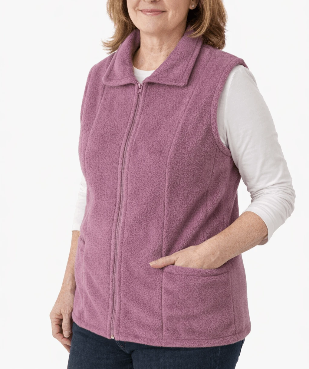 Chaleco De Dama, Chaleco Polar, Chaleco Calentito - Rosa - Ver 1