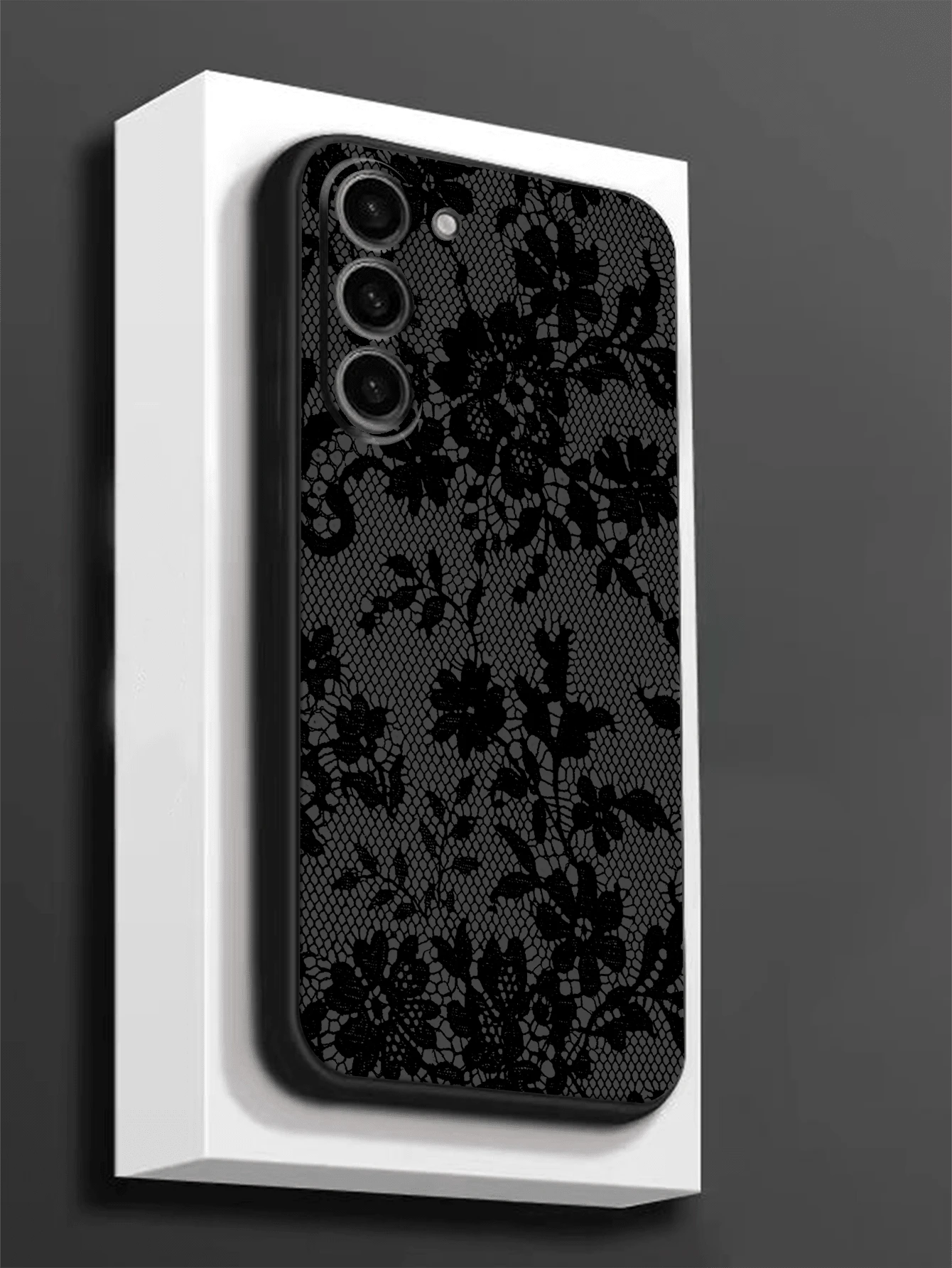 Classic Personalized Lace Flower Phone Case Protective Cover, Black TPU Soft Shell, Scratch-Resistant And Drop-Proof, Compatible With Huawei Honor, Galaxy A/S Series, 6A/7A/8A, 12T/13T/14T,International Version, Not The Domestic Version - Black - View 1