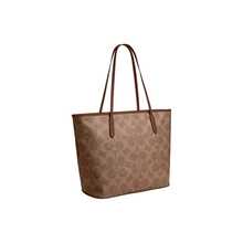 Coach Bolso de hombro para mujer CCD66IMXHE, de PVC con cuero, resistente al desgaste y a los arañazos, de gran capacidad, versátil para ir al trabajo y viajar, marrón clásico y lujoso - marrón - Ver 3