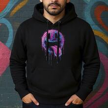 Blusa de Moletom Estampa Sorriso Salivando Canguru Masculina Confortável Do Tamanho P ao GG - Preto - Visão 1