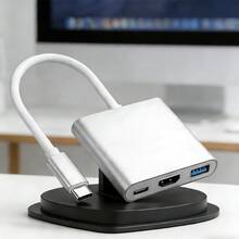 1个通用智能USB-C 3.1高速三合一适配器，即插即用，无需驱动，高效扩展，便携，兼容苹果15/16/17系列、S23 Ultra、笔记本电脑，适用于办公/娱乐/旅行/学习等场景。 - 彩色 - 查看 1