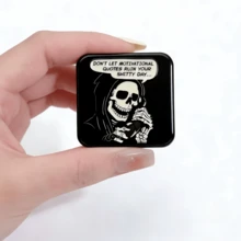 Funny Skeleton Badge Set - Gothic Skull Pins For Backpacks, Jeans & Home Decor - Edgy Meme Accessories - Skull - View 2