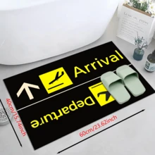 1pc Home Decor, Kitchen Mat, Airplane Arrival And Departure Welcome Doormat, Indoor & Outdoor Entrance Carpet, Washable Floor Mat, Suitable For Home, RV, Kitchen, Bathroom And Balcony Decoration - Multicolor - View 12