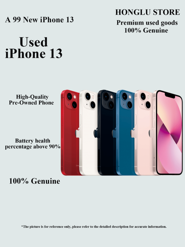  Apple IPhone 13 มือสอง, Apple IPhone มือสอง - พร้อมเล่นเกม, สองซิม 4G สภาพไร้ที่ติ 95%, จอภาพเดิมพร้อมแบตเตอรี่ประสิทธิภาพสูง (≥90%)