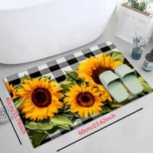 1pc Sunflower Pattern Area Rug, Decorative Carpet For Home, Kitchen, Bathroom, Laundry Room, Home Decor, Autumn & Winter - Multicolor - View 13
