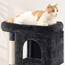 Butterslay 1PC Modern Cat Tree Cat Tower Cat House With Scratching Posts For Small Medium Cats - màu đen - Xem 6